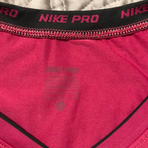 Hot Pink Nike Dri-fit v-neck top - Picture 4 of 4